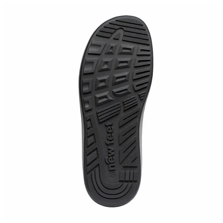 New Feet Boot Velcro Plain Leather Stretch Black Men - Bild 3